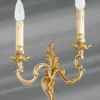 Applique Bronze Louis XV Vieil Or Deux Bougeoirs