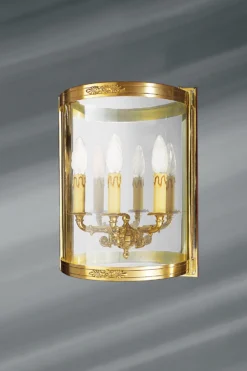 Applique De Style Empire Trois Lumières En Bronze Massif Et Verre