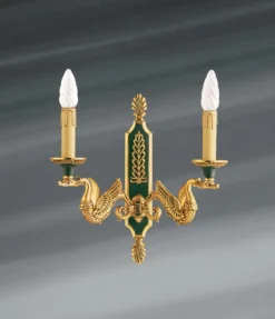 Applique Dorée En Bronze Massif De Style Empire, Deux Lumières