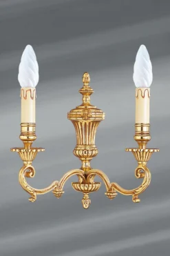 Applique Dorée Louis XIV Cannelée Deux Lumières