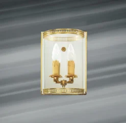 Applique En Verre Et Bronze Deux Lumières