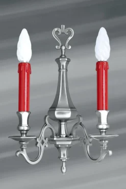 Applique étain Louis XIII Deux Lumières