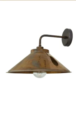 Applique D'extérieur Conique En Laiton Antique