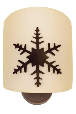 Applique Flocon Esprit Montagne En Verre Satiné