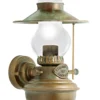 Applique Lampe à Pétrole En Laiton Patiné