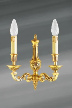 Applique Louis XVI, En Bronze Patiné Vieil Or, Bougeoir Double