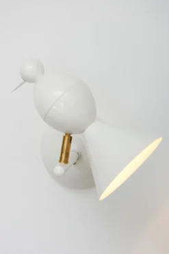 Applique Murale Blanche Design Alouette Vers La Gauche