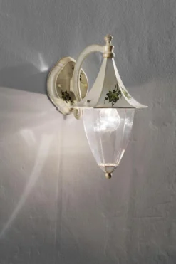 Arezzo Applique Lanterne D'extérieur En Métal Peint Et Verre