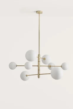 Atom Lustre 8 Lumières En Laiton Satiné