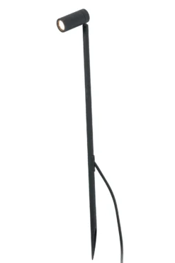 Balise D'extérieur Noire Spot Cylindrique Sur Grande Tige à Pointe Seth