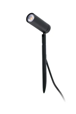 Balise D'extérieur Noire Spot Cylindrique Sur Petite Tige à Pointe Seth