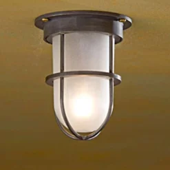 Bounty Ceiling 12V Plafonnier Bronze Antique Verre Sablé