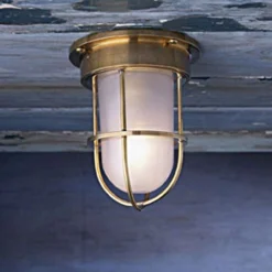 Bounty Ceiling 12V Plafonnier De Jardin Bronze Poli Verre Sablé