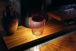 Cage Lanterne Sur Batterie Jaune -Magasin D'Éclairage Domestique bronze classique 20020416 4R