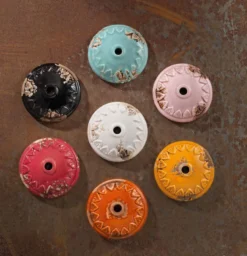 Spot Encastré Vintage C480 A Relief Bleu Ciel -Magasin D'Éclairage Domestique ceramique porcelaine retro 16050522 1R