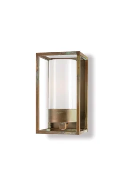 Cubic Applique Lanterne D'extérieur En Laiton Vieilli