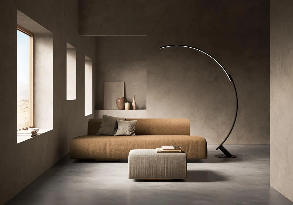 Kyudo Grand Lampadaire Arc Noir 2 Kyudo Grand Lampadaire Arc Noir – Image 2