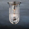 Docklight Ceiling Plafonnier Bronze Nickelé Poli Verre Clair