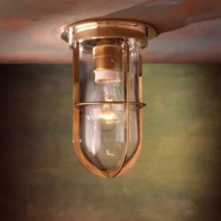 Docklight Ceiling Plafonnier Bronze Poli Verre Clair