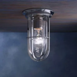 Docklight Ceiling Plafonnier Extérieur Bronze Chromé Verre Clair