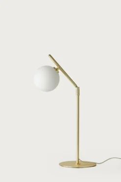 Endo Lampe De Table Rétro Avec Diffuseur Boule De Verre Opale