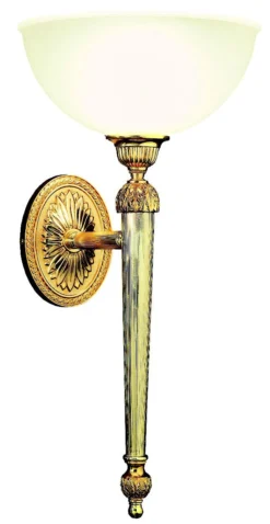Excelsior Grande Applique Torche Or Et Verre Satiné