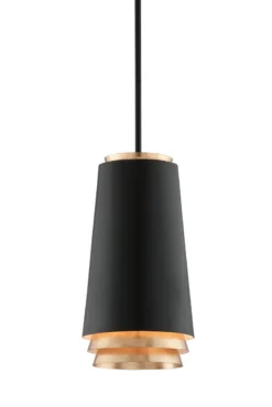 Farenheit Suspension Rétro Dorée Et Noire 1 Lumière