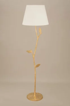 Flora Lampadaire Végétal Et Abat-jour Blanc