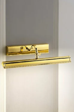 Grande Applique Pour Tableau LED évasée Dorée Polie Décoration Classique Striée