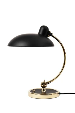 Fritz Hansen Kaiser Idell Lampe De Bureau Rétro En Acier Noir Et Métal Doré
