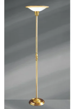 Lampadaire Louis XV Bronze Doré Et Verre Dépoli Forme Vasque