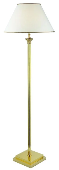 Lampadaire à Socle Carré En Bronze Poli Principe