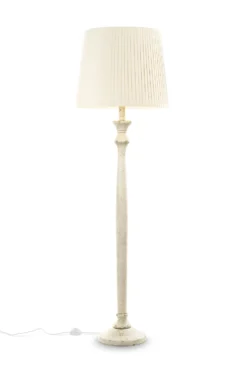 Lampadaire Turn Rustico En Bois Teinté écru