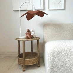 Lampe à Poser Fleur Rouille H58cm -Magasin D'Éclairage Domestique lampe a poser fleur rouille h58cm 2