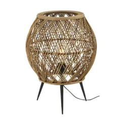 Lampe à Poser Naturelle En Bambou Et Métal Roma