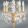 Lampe Chandelier Louis XV Bronze Massif Doré Et Cristal 5 Lumières