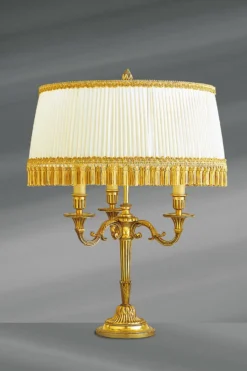 Lampe Chandelier Louis XVI Bronze Doré Trois Lumières