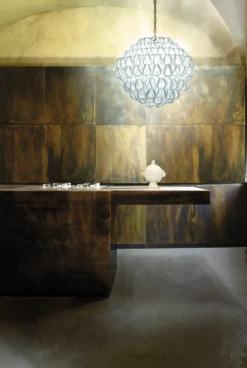 Suspension Giogali SP 60 Ronde Maille De Verre Blanc -Magasin D'Éclairage Domestique lampe cristal murano 13110010 2R