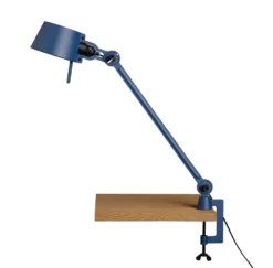 Lampe De Bureau Bleue En Acier Grainé à Pince-étau Bolt Desk
