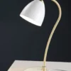 Lampe De Table Blanche Et Laiton Satiné