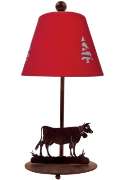 Lampe De Table Sapins Et Vache