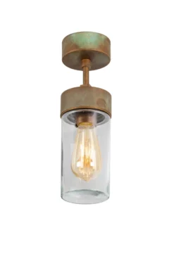 Silindar Plafonnier D'extérieur Cylindrique En Verre Opale -Magasin D'Éclairage Domestique lampe laiton massif 20040003 1R