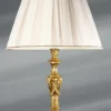 Lampe Louis XIV Dorée Bronze Massif Doré Abat-jour Blanc