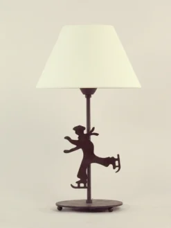 Lampe Patineur Abat-jour Cotonette Blanc