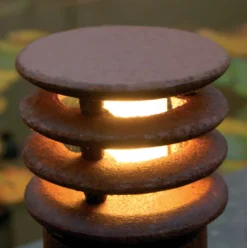 Rusty Balise De Jardin Section Ronde Fonte D'acier 40cm -Magasin D'Éclairage Domestique lampe teck 12050328 1R