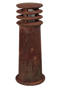 Rusty Balise De Jardin Section Ronde Fonte D'acier 40cm -Magasin D'Éclairage Domestique lampe teck 12050328 3R