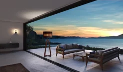 Club Lounge Lampadaire D'extérieur LED En Teck Et Abat-jour Chocolat -Magasin D'Éclairage Domestique lampe teck 19040200 2R