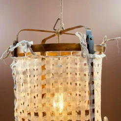 Lanterne Thaïlandaise Métal Et Soie Blanche Crème Ajouré M -Magasin D'Éclairage Domestique lanterne thailandaise bambou lin blanc 4