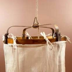 Lanterne Thaïlandaise Métal Et Tissu Beige Uni M -Magasin D'Éclairage Domestique lanterne thailandaise metal et tissu beige uni m 4