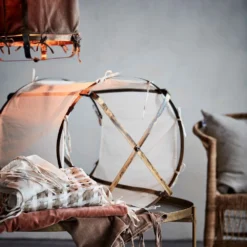 Lanterne Thaïlandaise Métal Et Tissu Blanc Uni L -Magasin D'Éclairage Domestique lanterne thailandaise metal et tissu blanc uni l 5